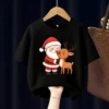 Santa Claus And Rudolph Kids T Shirt