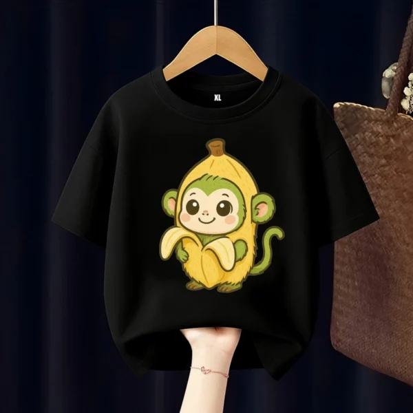Cute Banana Monkey Kids T-Shirt