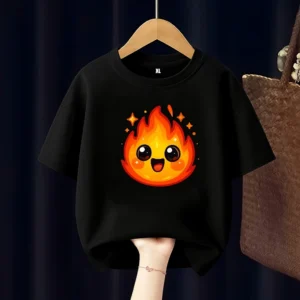 Cartoon Fire Kids T Shirt