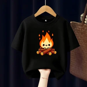 Cartoon Fire Kids T Shirt