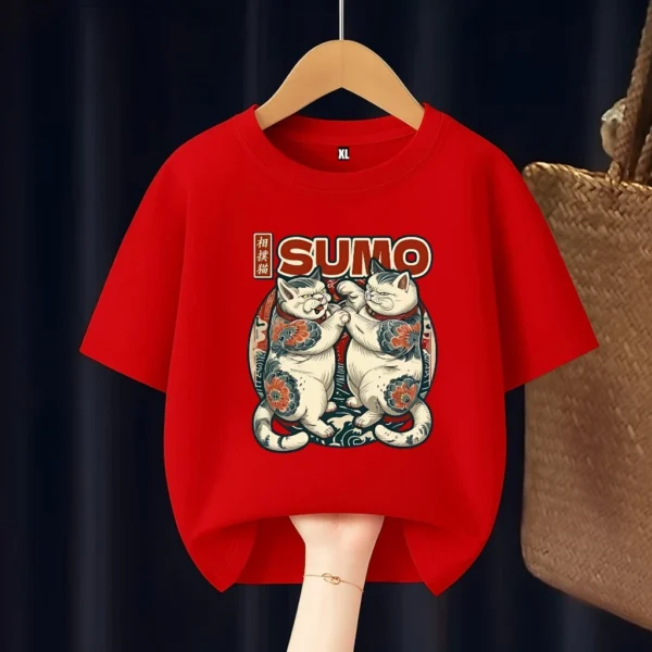 id-11134207-8224v-mggga20k15vud6.webp Japanese Sumo Cat Kids T-Shirt