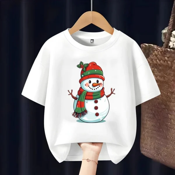 Cute Snowman Kids T Shirt