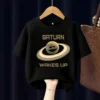 Saturn Woke Up Kids T Shirt