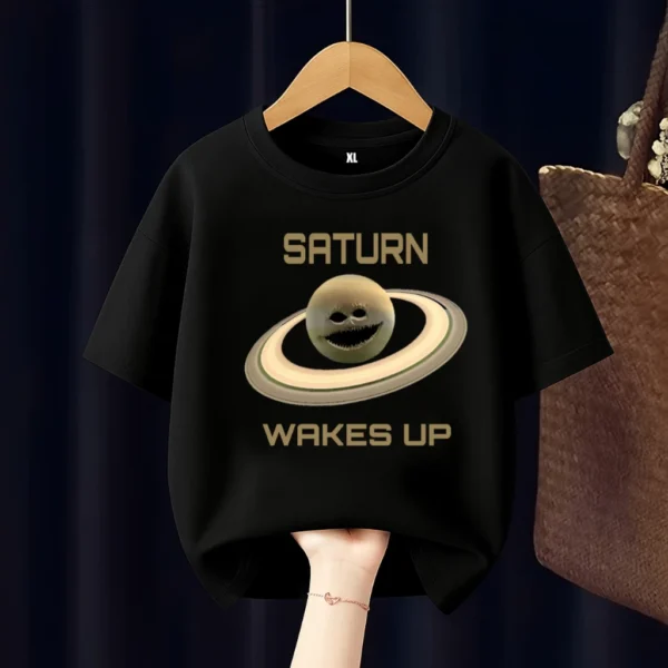 Saturn Woke Up Kids T Shirt
