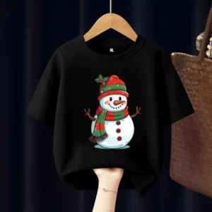 Cute Snowman Kids T Shirt