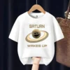 Saturn Woke Up Kids T Shirt