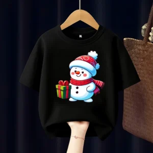 Cute Snowman Kids T Shirt