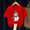 Cute Snowman Kids T Shirt