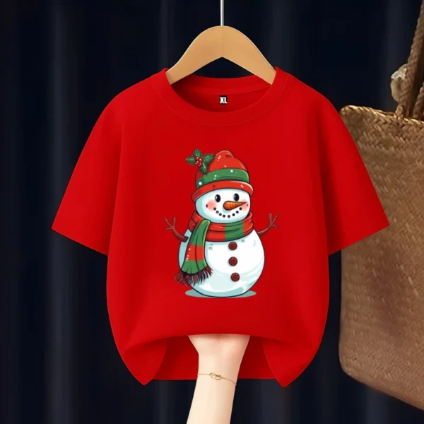 Cute Snowman Kids T Shirt
