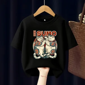 Japanese Sumo Cat Kids T-Shirt